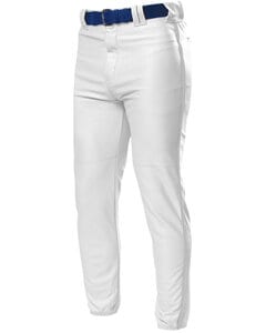 A4 N6178 - Pro Style Elastic Bottom Baseball Pants White