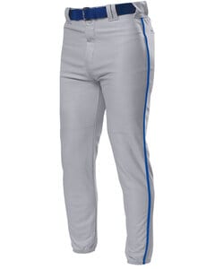 A4 N6178 - Pro Style Elastic Bottom Baseball Pants Grey/Royal