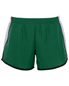 Augusta 1265 - Ladies Jr. Fit Pulse Team Short Dk Green/Wht/Blk