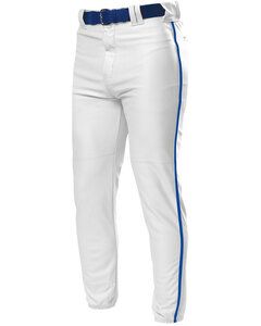 A4 NB6178 - Youth Pro Style Elastic Bottom Baseball Pants White/Royal