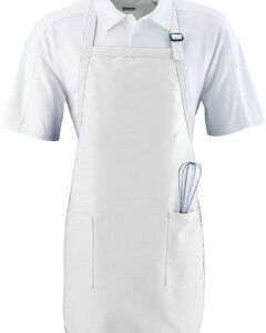 Augusta 4350 - Full Length Apron With Pockets White