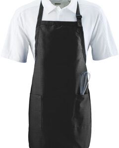 Augusta 4350 - Full Length Apron With Pockets Black
