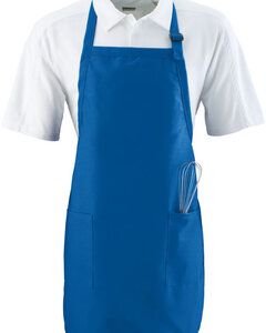 Augusta 4350 - Full Length Apron With Pockets Royal blue