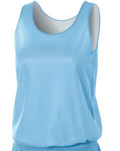 A4 NW1000 - Ladies Reversible Mesh Tank Top Lt Blue/White