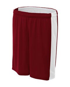 A4 NW5284 - Ladies Reversible Moisture Management Shorts Cardinal/White