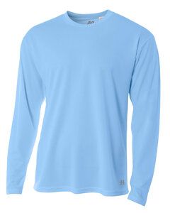 A4 N3253 - Mens Long Sleeve Crew Birds Eye Mesh T-Shirt