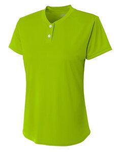 A4 NG3143 - Girl's Tek 2-Button Henley Shirt Lime