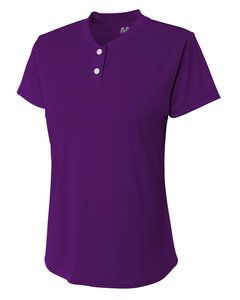 A4 NG3143 - Girl's Tek 2-Button Henley Shirt Purple