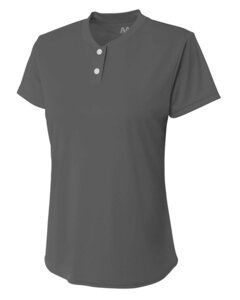 A4 NG3143 - Girl's Tek 2-Button Henley Shirt Graphite