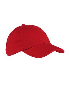 Big Accessories BX005 - 6-Panel Washed Twill Low-Profile Cap Red