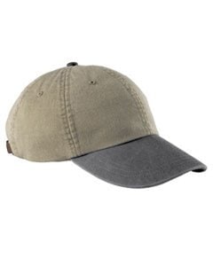 Adams AD969 - 6-Panel Low-Profile Washed Pigment-Dyed Cap Khaki/Charcoal