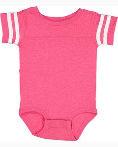 Rabbit Skins 4437 - Infant Football Fine Jersey Bodysuit Vintage Hot Pink