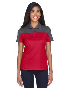 Ash CityCore 365 CE101W - Ladies Balance Colorblock Performance Piqué Polo Classic Red/Carbon