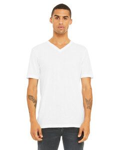 Bella+Canvas 3415C - Unisex Triblend Short-Sleeve V-Neck T-Shirt Solid White Triblend