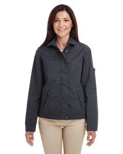 Harriton M705W - Ladies Auxiliary Canvas Work Jacket Dark Charcoal