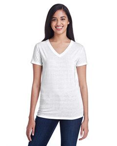 Threadfast 252RV - Ladies Invisible Stripe V-Neck T-Shirt