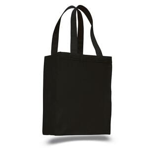 Q-Tees Q1000 - Canvas Gusset Shopping Tote Bag Black