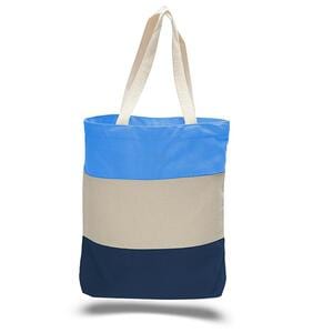 Q-Tees Q125900 - Canvas Tri-Color Professional Tote Bag Navy