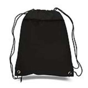 Q-Tees Q135200 - Cinch Up Polyester Backpack Black