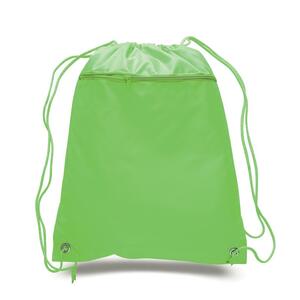 Q-Tees Q135200 - Cinch Up Polyester Backpack Lime