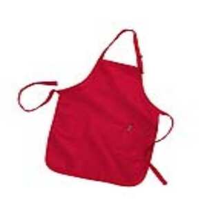 Q-Tees Q4350 - Full Length Apron with 2 Patch Pockets Red