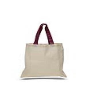 Q-Tees QTB6000 - Economical Tote Bag with Colored Handles Maroon