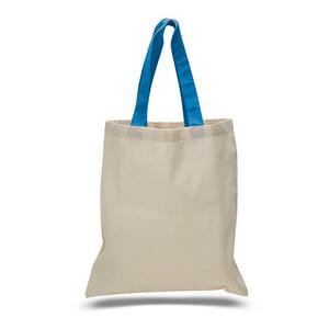 Q-Tees QTB6000 - Economical Tote Bag with Colored Handles Sapphire