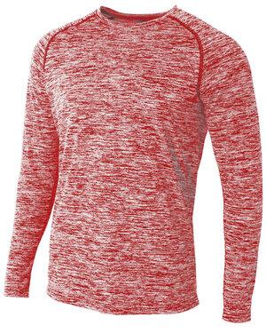 A4 N3305 - MENS LONG SLEEVE RAGLAN SPACE DYE