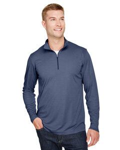 Team 365 TT31H - Men's Zone Sonic Heather Performance Quarter-Zip Sport Dark Navy Heather