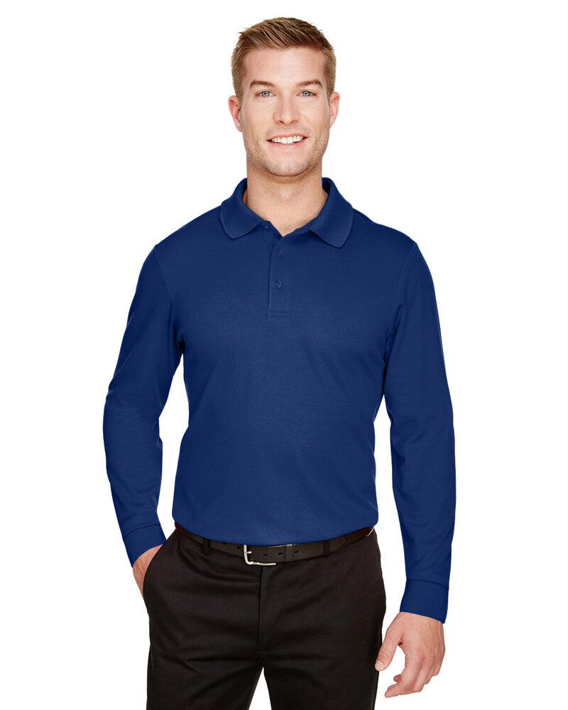 Devon & Jones DG20L - Men's CrownLux Performance Plaited Long-Sleeve Polo