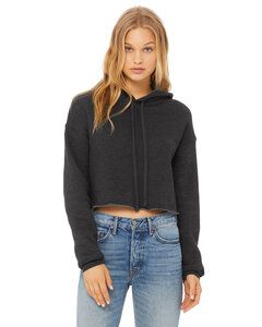 Bella+Canvas B7502 - Ladies Cropped Fleece Hoodie Dark Grey Heather