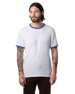 Alternative Apparel 5103BP - Unisex Vintage Jersey Keeper Ringer T-Shirt White/Vnt Roy