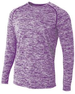 A4 A4N3305 - Adult Space Dye Long Sleeve Performance Tee Purple