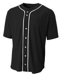 A4 A4NB4184 - Youth Full Button Baseball Top Black