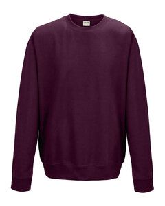 AWDis JHA030 - JUST HOODS by Adult College Crew Neck Fleece Burgundy