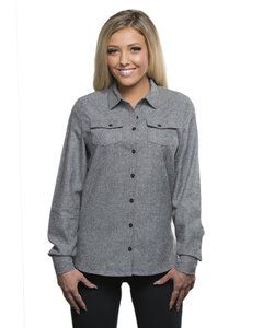 Burnside BN5200 - Ladies' Flannel Shirt Heather Grey
