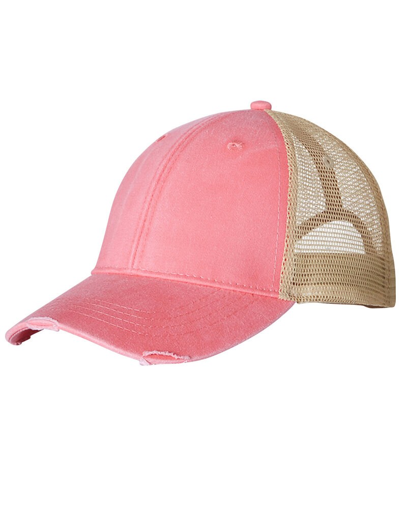 Adams OL102 - 6-Panel Pigment-Dyed Distressed Trucker Cap