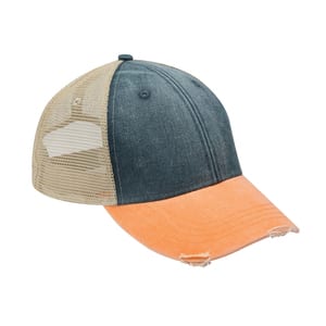 Adams OL102 - 6-Panel Pigment-Dyed Distressed Trucker Cap