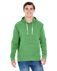 J. America JA8871 - Adult Tri-Blend Pullover Hooded Fleece Green Tri-Blend