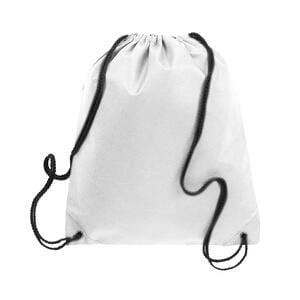 Q-Tees Q1235 - Non Woven Drawstring Backpack White