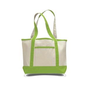 Q-Tees Q125800 - Small Canvas Deluxe Tote Bag Lime