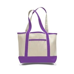 Q-Tees Q125800 - Small Canvas Deluxe Tote Bag Purple