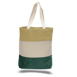 Q-Tees Q125900 - Canvas Tri-Color Professional Tote Bag Forest Green
