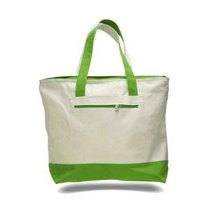 Q-Tees Q1300 - Canvas Zipper Tote Bag Lime