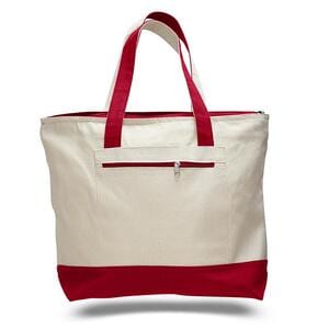 Q-Tees Q1300 - Canvas Zipper Tote Bag Red