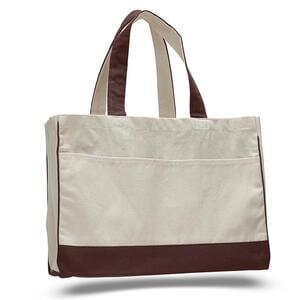 Q-Tees Q1400 - Cotton Canvas Tote Chocolate