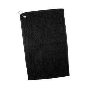 Q-Tees T200 - Hand Towel Hemmed Edges Black