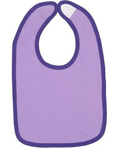 Rabbit Skins RS1004 - Infant Contrast Trim Bib Lavender/Purple
