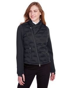 North End NE710W - Ladies Pioneer Hybrid Bomber Jacket Blk/Blk/Carbn