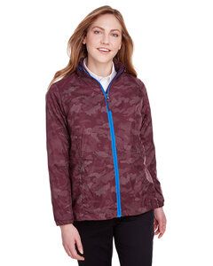 North End NE711W - Ladies Rotate Reflective Jacket Burgndy/Oly Blu